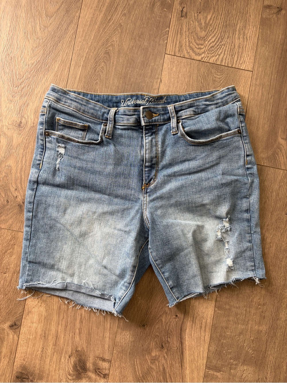Universal Thread Light Wash Distressed Denim Shorts